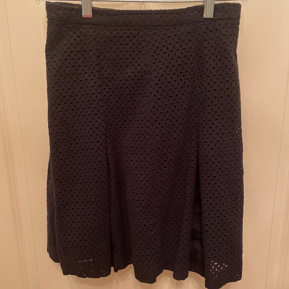 Saks Black Skirt with Overlay & Hip Pleats Size 2